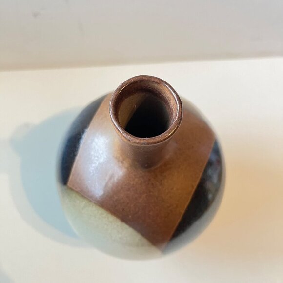 MCM Robert Maxwell Full Moons‎ Blue White Eclipse Pottery Vase - Picture 3 of 5